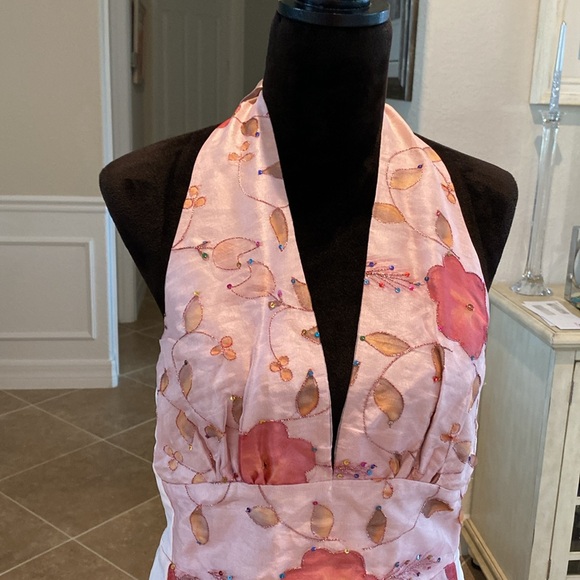 Lena Medoyeff halter dress, panels added on sides to make bigger fits like 8 - Picture 2 of 15